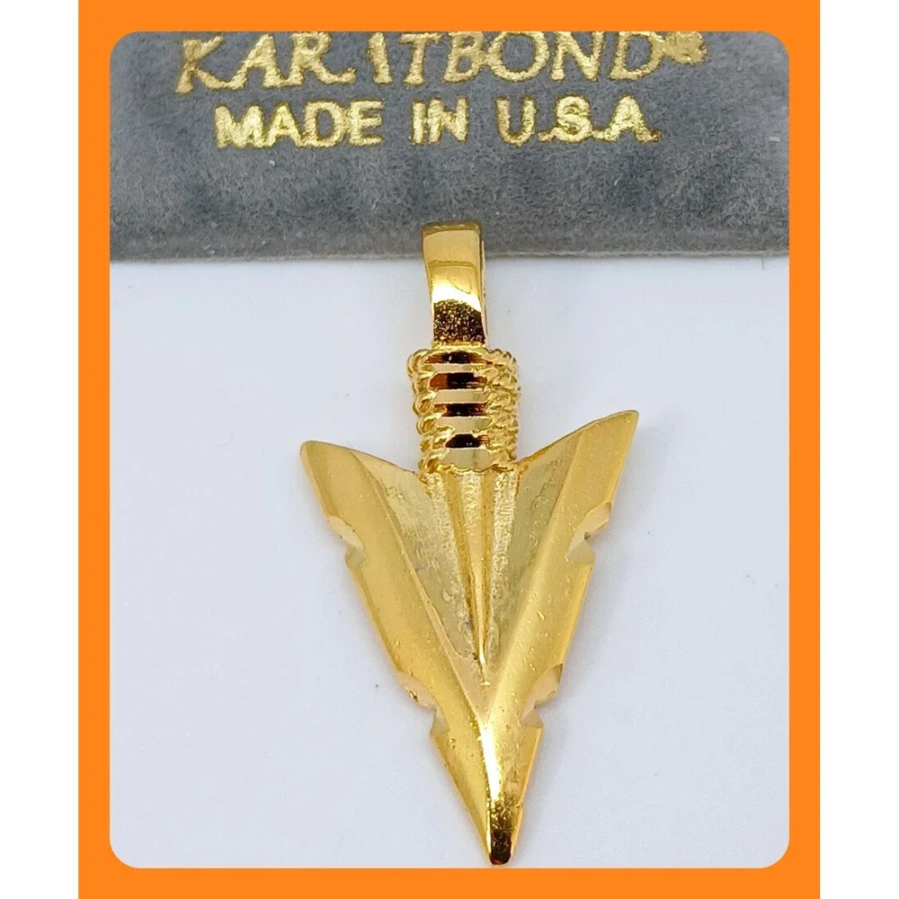 Karatbond Vintage Y2K Gold  Western Arrowhead Pendant Made in USA New Old Stock
